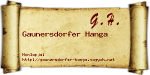 Gaunersdorfer Hanga névjegykártya