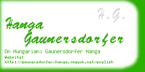 hanga gaunersdorfer business card